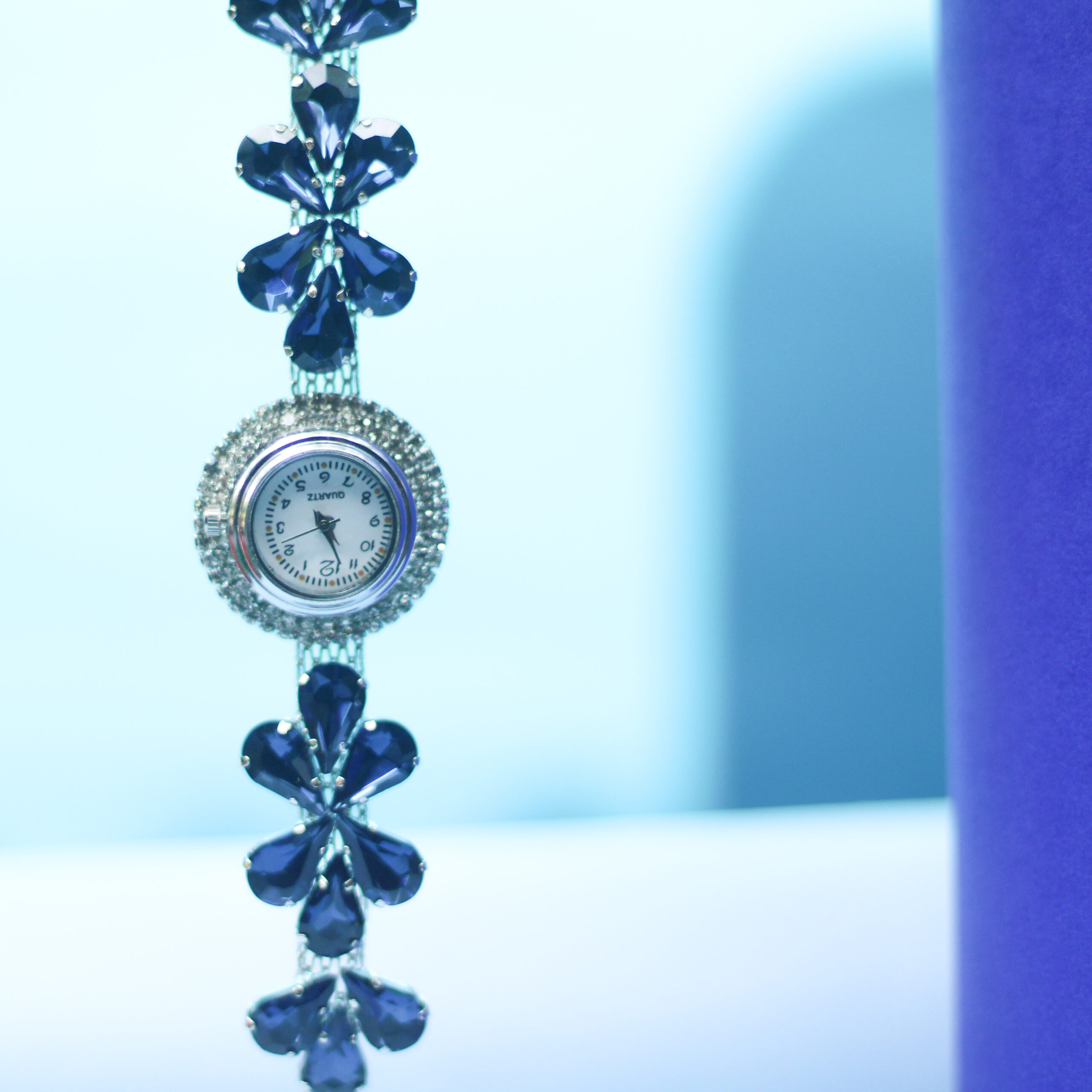 Unique Trendy Korean Glass Stone Watch Bracelet