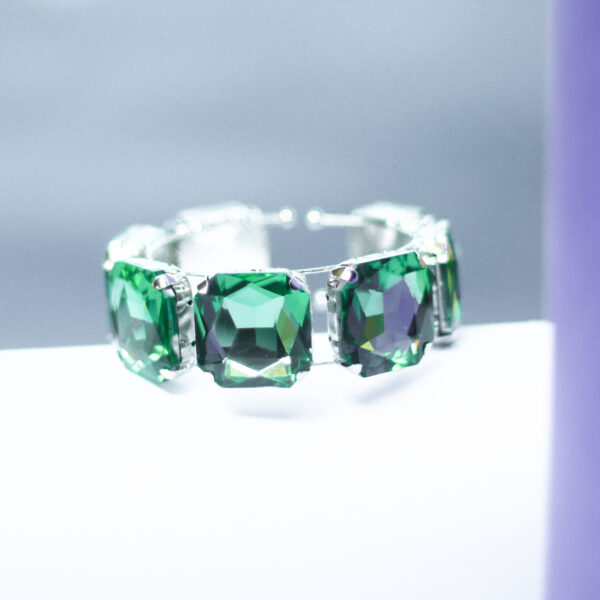 Korean Glass Stone Light Glossy Crystal Jade Green Bracelet - Image 3