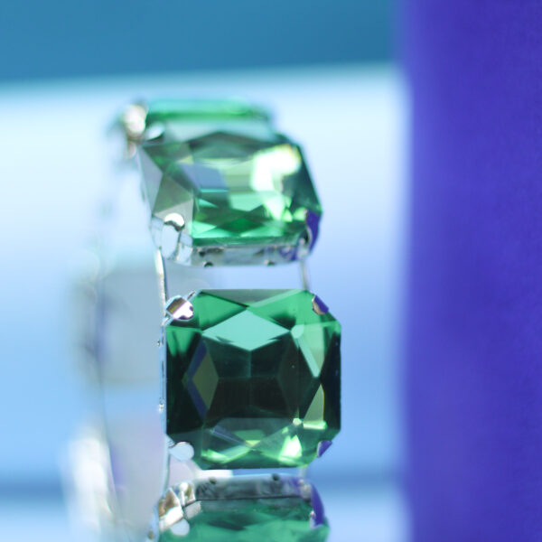Korean Glass Stone Light Glossy Crystal Jade Green Bracelet - Image 6