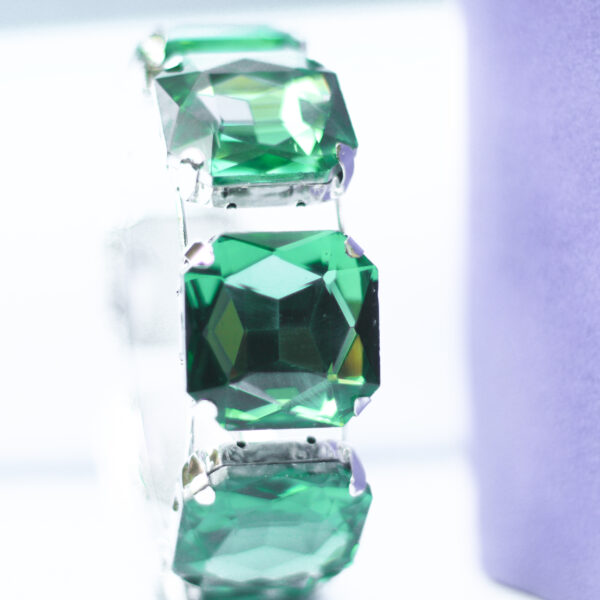 Korean Glass Stone Light Glossy Crystal Jade Green Bracelet - Image 7