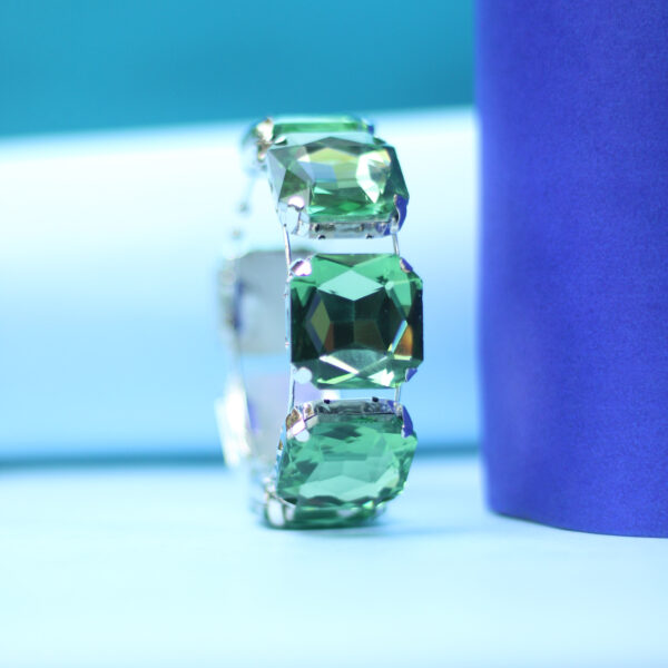 Korean Glass Stone Light Glossy Crystal Jade Green Bracelet - Image 2